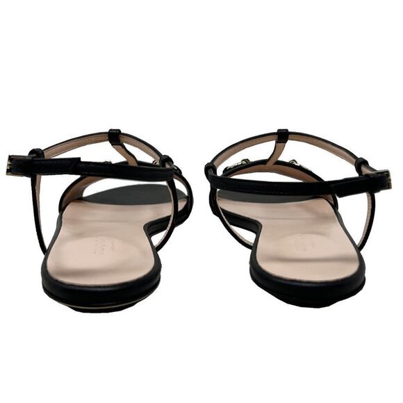 Gucci Shoes Horsebit Black Leather Flat Sandals- Size 36.5 - Picture 5 of 9